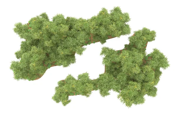 Wyspa Drzewami Białym Tle Renderowanie Ilustracja — Zdjęcie stockowe