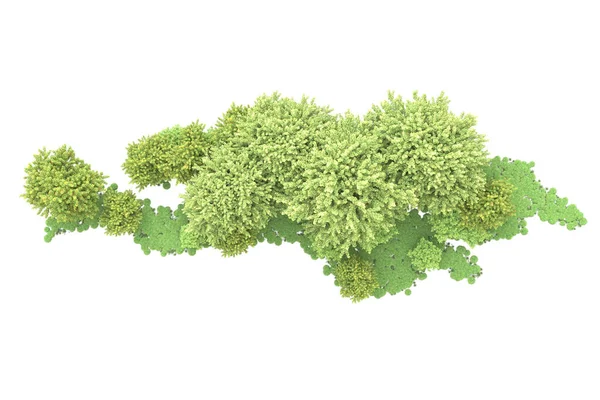 Eiland Met Bomen Geïsoleerd Witte Achtergrond Weergave Illustratie — Stockfoto