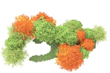 Orman ıssız. Görüntü pankartlar, posterler ya da fotoğraf manipülasyonları için kullanışlı. 3d görüntüleme - illüstrasyon