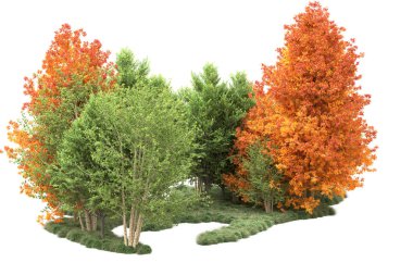 Orman ıssız. Görüntü pankartlar, posterler ya da fotoğraf manipülasyonları için kullanışlı. 3d görüntüleme - illüstrasyon