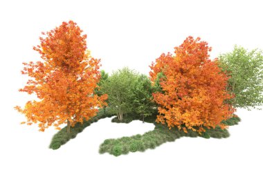 Orman ıssız. Görüntü pankartlar, posterler ya da fotoğraf manipülasyonları için kullanışlı. 3d görüntüleme - illüstrasyon