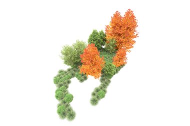 Orman ıssız. Görüntü pankartlar, posterler ya da fotoğraf manipülasyonları için kullanışlı. 3d görüntüleme - illüstrasyon