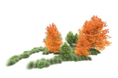 Orman ıssız. Görüntü pankartlar, posterler ya da fotoğraf manipülasyonları için kullanışlı. 3d görüntüleme - illüstrasyon