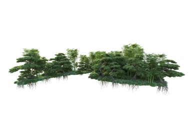 Orman ıssız. Görüntü pankartlar, posterler ya da fotoğraf manipülasyonları için kullanışlı. 3d görüntüleme - illüstrasyon