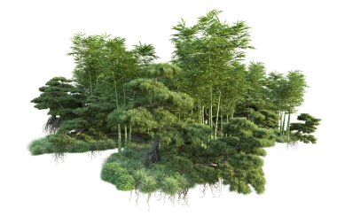 Orman ıssız. Görüntü pankartlar, posterler ya da fotoğraf manipülasyonları için kullanışlı. 3d görüntüleme - illüstrasyon