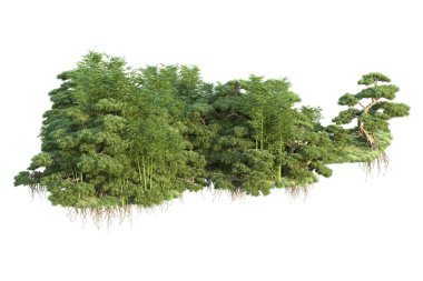 Orman ıssız. Görüntü pankartlar, posterler ya da fotoğraf manipülasyonları için kullanışlı. 3d görüntüleme - illüstrasyon