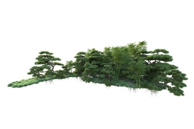 Orman ıssız. Görüntü pankartlar, posterler ya da fotoğraf manipülasyonları için kullanışlı. 3d görüntüleme - illüstrasyon