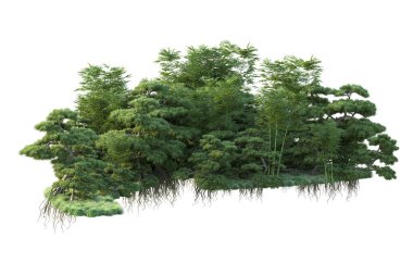 Orman ıssız. Görüntü pankartlar, posterler ya da fotoğraf manipülasyonları için kullanışlı. 3d görüntüleme - illüstrasyon