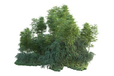 Orman ıssız. Görüntü pankartlar, posterler ya da fotoğraf manipülasyonları için kullanışlı. 3d görüntüleme - illüstrasyon