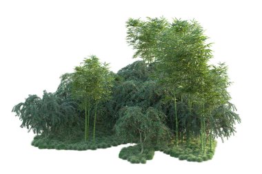 Orman ıssız. Görüntü pankartlar, posterler ya da fotoğraf manipülasyonları için kullanışlı. 3d görüntüleme - illüstrasyon