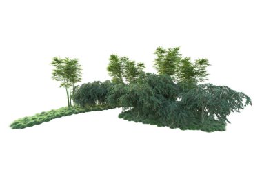 Orman ıssız. Görüntü pankartlar, posterler ya da fotoğraf manipülasyonları için kullanışlı. 3d görüntüleme - illüstrasyon