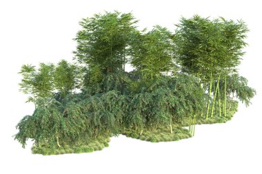 Orman ıssız. Görüntü pankartlar, posterler ya da fotoğraf manipülasyonları için kullanışlı. 3d görüntüleme - illüstrasyon