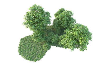 Orman ıssız. Görüntü pankartlar, posterler ya da fotoğraf manipülasyonları için kullanışlı. 3d görüntüleme - illüstrasyon