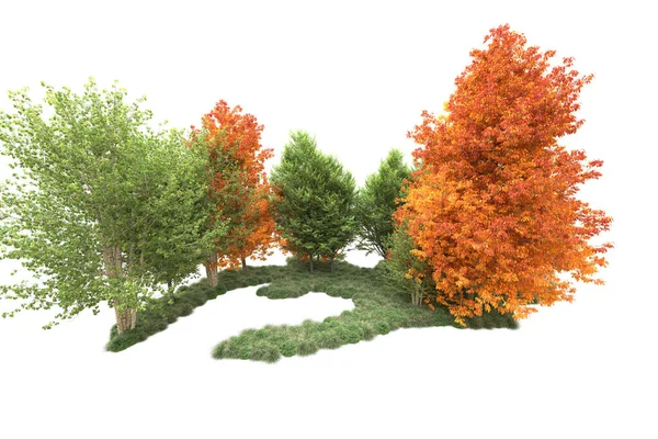 Orman ıssız. Görüntü pankartlar, posterler ya da fotoğraf manipülasyonları için kullanışlı. 3d görüntüleme - illüstrasyon