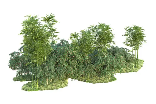 Orman ıssız. Görüntü pankartlar, posterler ya da fotoğraf manipülasyonları için kullanışlı. 3d görüntüleme - illüstrasyon