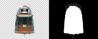 Beyaz arka planda izole edilmiş üç boyutlu lüks süper yatlar.