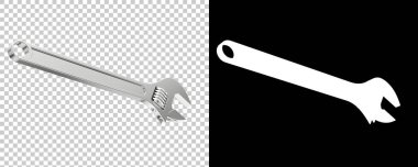 Ayarlanabilir anahtar beyaz arkaplanda izole edildi. 3d görüntüleme - illüstrasyon