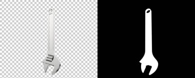 Ayarlanabilir anahtar beyaz arkaplanda izole edildi. 3d görüntüleme - illüstrasyon