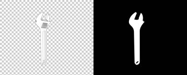 Ayarlanabilir anahtar beyaz arkaplanda izole edildi. 3d görüntüleme - illüstrasyon