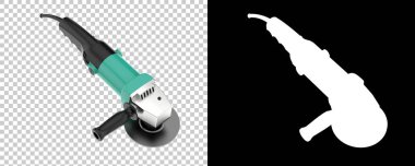 Açı öğütücülerinin 3d 'si beyaz arkaplanda izole edildi