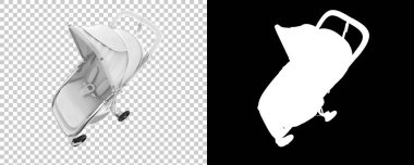 Bebek arabası mı? Çocuk arabasının 3D çizimi 