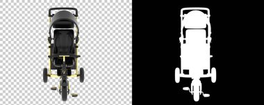 Bebek arabaları şeffaf arkaplanda 3D çizimler