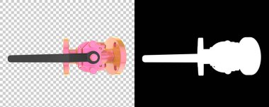 Top kapakçığı beyaz arka planda izole edilmiş. 3d görüntüleme - illüstrasyon