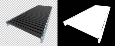 Beyaz arkaplanda boş taşıma bandı. 3d görüntüleme - illüstrasyon