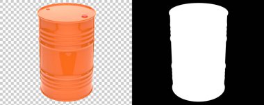 Namlu arka planda maskeyle izole edilmiş. 3d görüntüleme - illüstrasyon