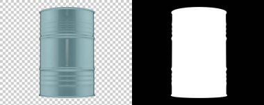 Namlu arka planda maskeyle izole edilmiş. 3d görüntüleme - illüstrasyon