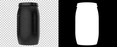 Namlu arka planda maskeyle izole edilmiş. 3d görüntüleme - illüstrasyon