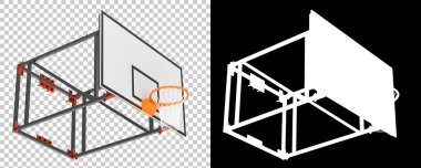 Basketbol potası. 3d resimleme.