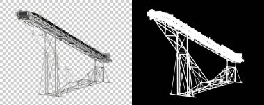 Şerit taşıyıcı inşaat. 3D tasvir. fabrika makineleri
