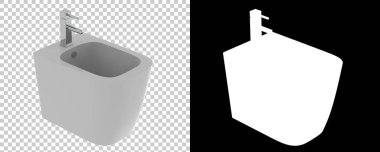 Beyaz arka planda taharet musluğu. 3d görüntüleme - illüstrasyon