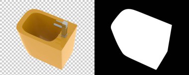 Beyaz arka planda taharet musluğu. 3d görüntüleme - illüstrasyon