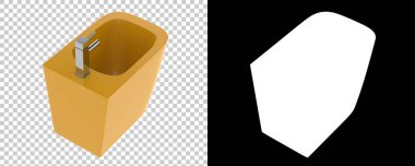 Beyaz arka planda taharet musluğu. 3d görüntüleme - illüstrasyon