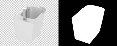 Beyaz arka planda taharet musluğu. 3d görüntüleme - illüstrasyon