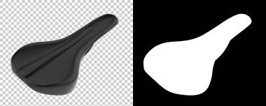 Arka planda maske olan bisiklet eyeri. 3d görüntüleme - illüstrasyon