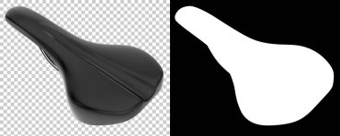 Arka planda maske olan bisiklet eyeri. 3d görüntüleme - illüstrasyon