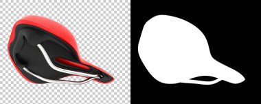 Arka planda maske olan bisiklet eyeri. 3d görüntüleme - illüstrasyon