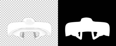 Arka planda maske olan bisiklet eyeri. 3d görüntüleme - illüstrasyon