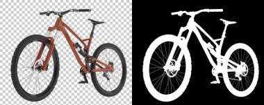 Bisiklet siyah ve beyaz arka planda izole edilmiş. 3d görüntüleme - illüstrasyon