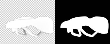 Arka planda maske olan bisiklet eyeri. 3d görüntüleme - illüstrasyon