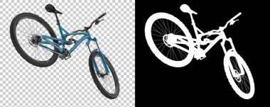 Bisiklet siyah ve beyaz arka planda izole edilmiş. 3d görüntüleme - illüstrasyon