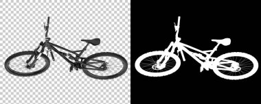 Bisiklet siyah ve beyaz arka planda izole edilmiş. 3d görüntüleme - illüstrasyon