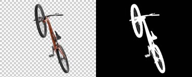 Bisiklet siyah ve beyaz arka planda izole edilmiş. 3d görüntüleme - illüstrasyon