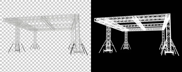 Aluminium Struktur Ram Isolerad Vit Bakgrund Återgivning Illustration — Stockfoto