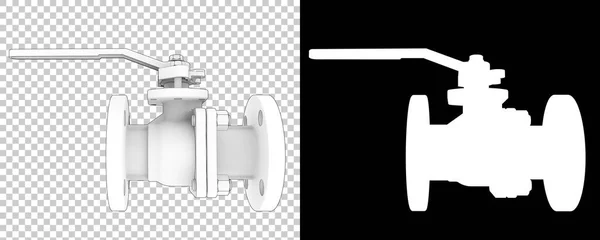 Ball valve isolated on white background. 3d rendering - illustration