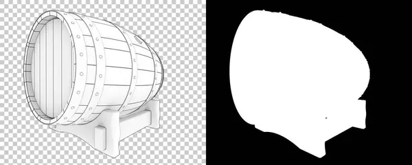 Barril Isolado Sobre Fundo Branco Renderização Ilustração — Fotografia de Stock