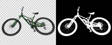 Bisiklet siyah ve beyaz arka planda izole edilmiş. 3d görüntüleme - illüstrasyon